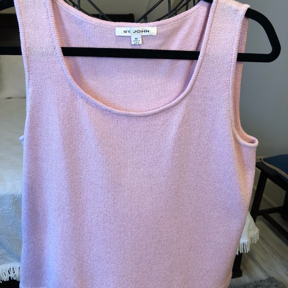 St. John Santana knit pink shell Medium